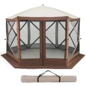 Boxed 350 X 230 Cm Pop-Up Gazebo Tent Outdoor Canopy Sun Shelter-Coffee (LOC: SR6.4.5-UA1292 - QP)