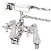 Boxed Swirl Traditional Chrome 286.5mm Deck Mounted Dual Control Manual Shower Mixer Tap RRP £149.99