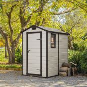 Keter Manor 4 ft. W x 6 ft. D Apex Outdoor Garden Shed. RRP £419.99 (LOC: SR6Left-UB73 - HP)