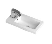 Boxed Nuie Furniture Ceramics 135mm W Polymarble Rectangular Sink with Overflow 10" H x 5" W x 20" D