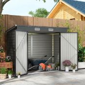 Boxed Outsunny 8 x 4FT Garden Shed Easy to Assemble Lockable Door Grey (2 BOXES) (LOC: SR6(3.5)-