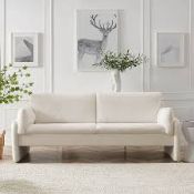 Boxed Clapham 3-Seater Ecru Boucle Sofa RRP £649, The Clapham features a rounded distinctive