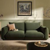 Boxed Gianni Three Seater Sofa, Moss Green Velvet RRP £1159, Chic and inviting, the Gianni sofa