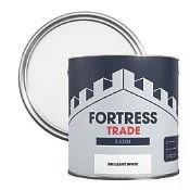 Fortress Trade 2.5Ltr Brilliant White Satin Water-Based Trim Paint (LOC: SR9(4.14)-UA6139 - 1P)