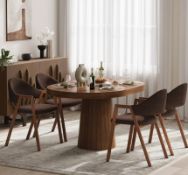BRAND NEW SET OF 2 HOMARY J04MCY000006BW Modern Brown Linen Dining Chair with Upholstered, 2