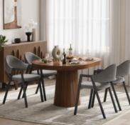 BRAND NEW SET OF 2 J04MCY000006GR HOMARY Modern Grey Linen Dining Chair with Upholstered, 2 Pieces