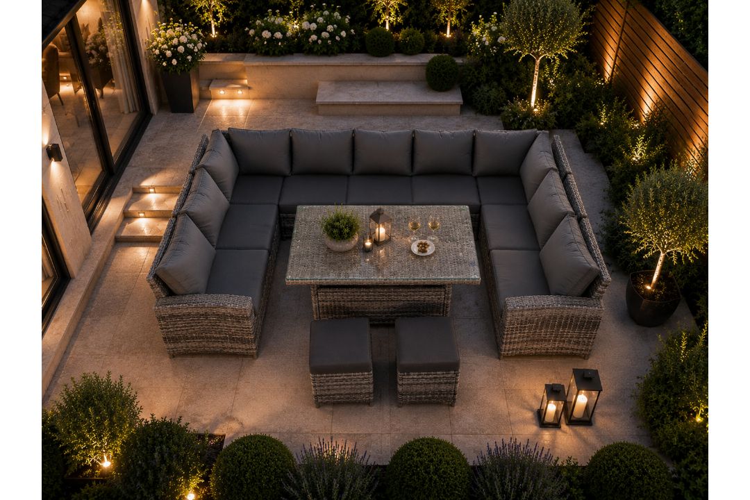 New & Boxed Belagio 11 Seater Luxury Rattan Garden Dining Set. RRP: £ ...