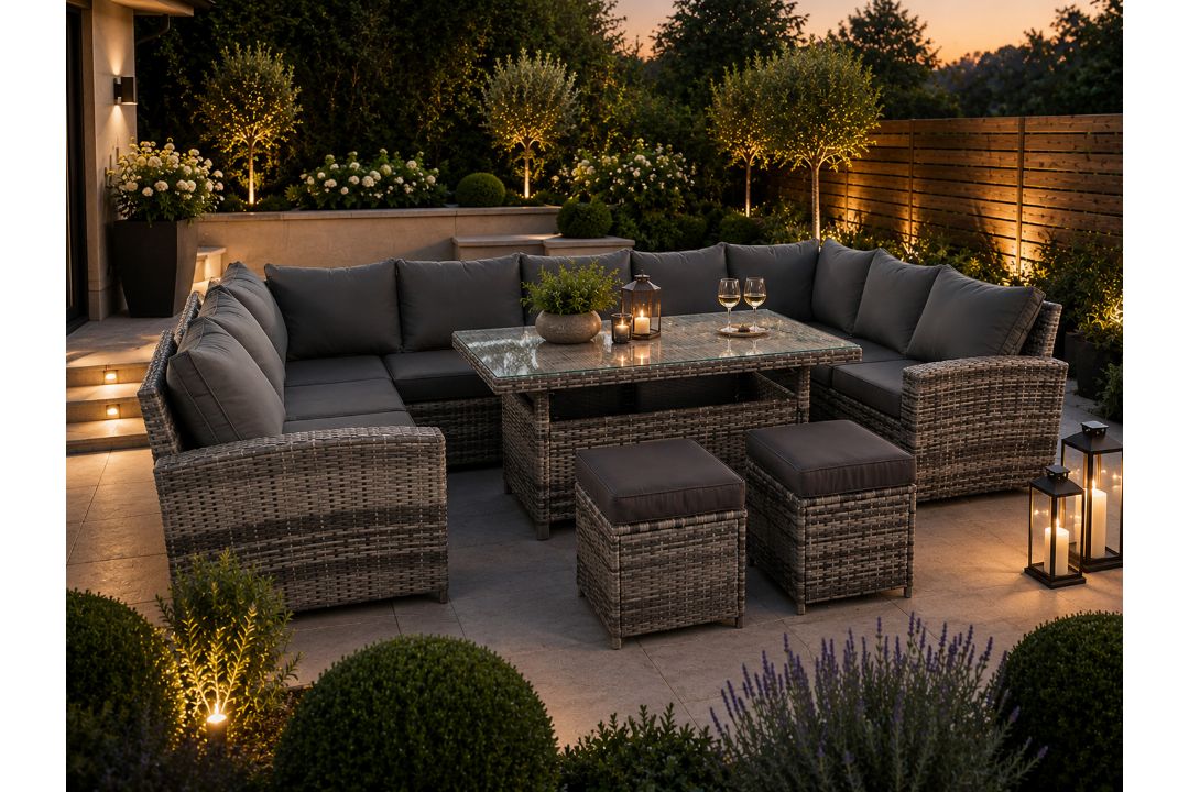 New & Boxed Belagio 11 Seater Luxury Rattan Garden Dining Set. RRP: £ ...