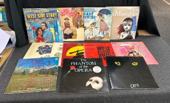Selection of musical LPs to include Marry Poppins, Cats, etc