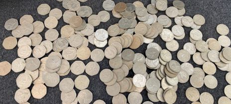 Selection of coins to include shillings, 10p and 50p