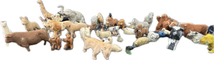 Collection of vintage lead & metal painted animals