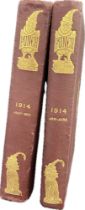 2 x bound punch book sets dating Jan to June 1914 and July-Dec 1914
