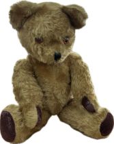 Vintage English mohair growler teddy bear by Merrythought, overall height 18 inches