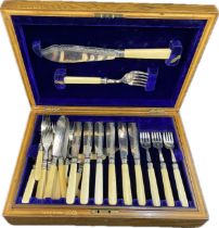 Boxed cutlery set to include knives, forks etc
