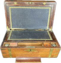 Mahogany writing box with 2 x inkwells measuring 35x20 cm