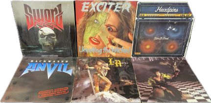 Selection of 6 Canadian heavy metal LP's to include Lee Aron, Headpins, Backwaxed etc