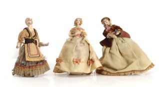 A group of three Victorian composition dolls, Late 19th to early 20th century