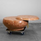 A low tesserae and brass-mounted side table 20th century