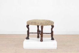 A William and Mary-style walnut stool 19th century