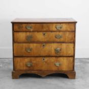 A William and Mary walnut chest of drawers Circa 1680