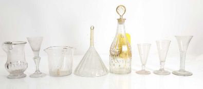 A collection of Georgian glass items 18th century and later