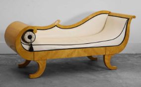 A Biedermeier maple chaise longue 19th century