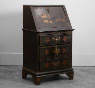 A small Chinese export-style lacquer bureau chest, 19th to 20th century
