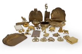 A collection of brass decorative items 19th / 20th century