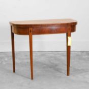 A Regency mahogany D-shaped card table, 19th century