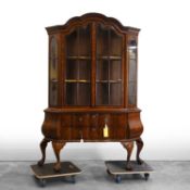 A Dutch marquetry display cabinet Late 19th century