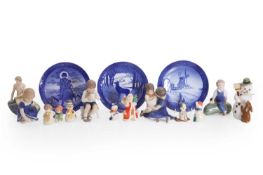 A collection of Royal Copenhagen porcelain figures 20th century and later
