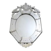 A Venetian style wall mirror 20th century