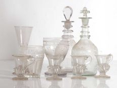 A collection of glass tableware Early 19th century and later