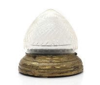 A gilt metal and cut glass plaffonier Early 20th century