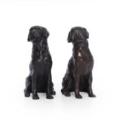 A pair of Labrador retriever sculptures 21st century