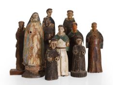 A collection of ten various figures of saints 18th century