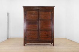 A yew wood housekeeper's cupboard 18th century