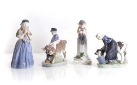 A group of Royal Copenhagen porcelain figures 20th century