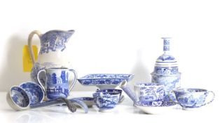 A collection of blue and white ceramic wares 20th century