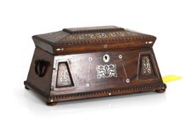 A Victorian rosewood tea caddy c.1860–1880
