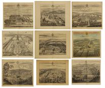 Nine engravings of country seats