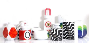 Thirteen German 'Op Art' vases 1960s-1970s