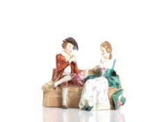 A Royal Doulton porcelain figural group 'The Rustic Swain' 20th century