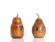 Two George III fruitwood tea caddies Late 18th to early 19th century