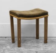 A George VI limed oak coronation stool 1937