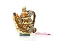 A C H Brannam Pottery teapot Dated 1891