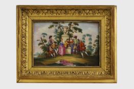A painted porcelain plaque 19th century