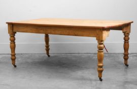 A Victorian pine kitchen table 20th century