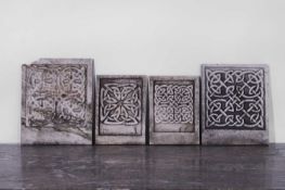 A group of four carved marble panels 19th century
