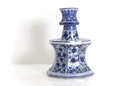 A Ming style porcelain candlestick Late 19th century